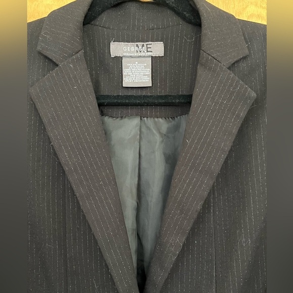 George Me Black Pin Stripe Blazer 6 - Picture 4 of 5